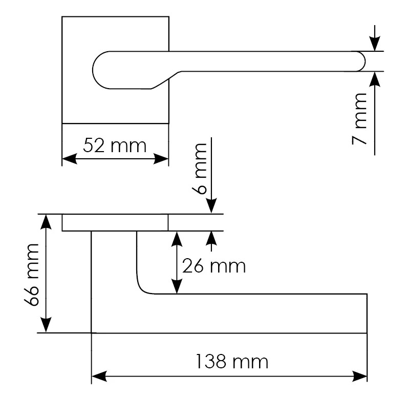 Комплект дверных ручек MH-53-S6 BL с заверткой MH-WC-S6 BL + магнитный замок  M1895 BL, цвет черный - Вид 4