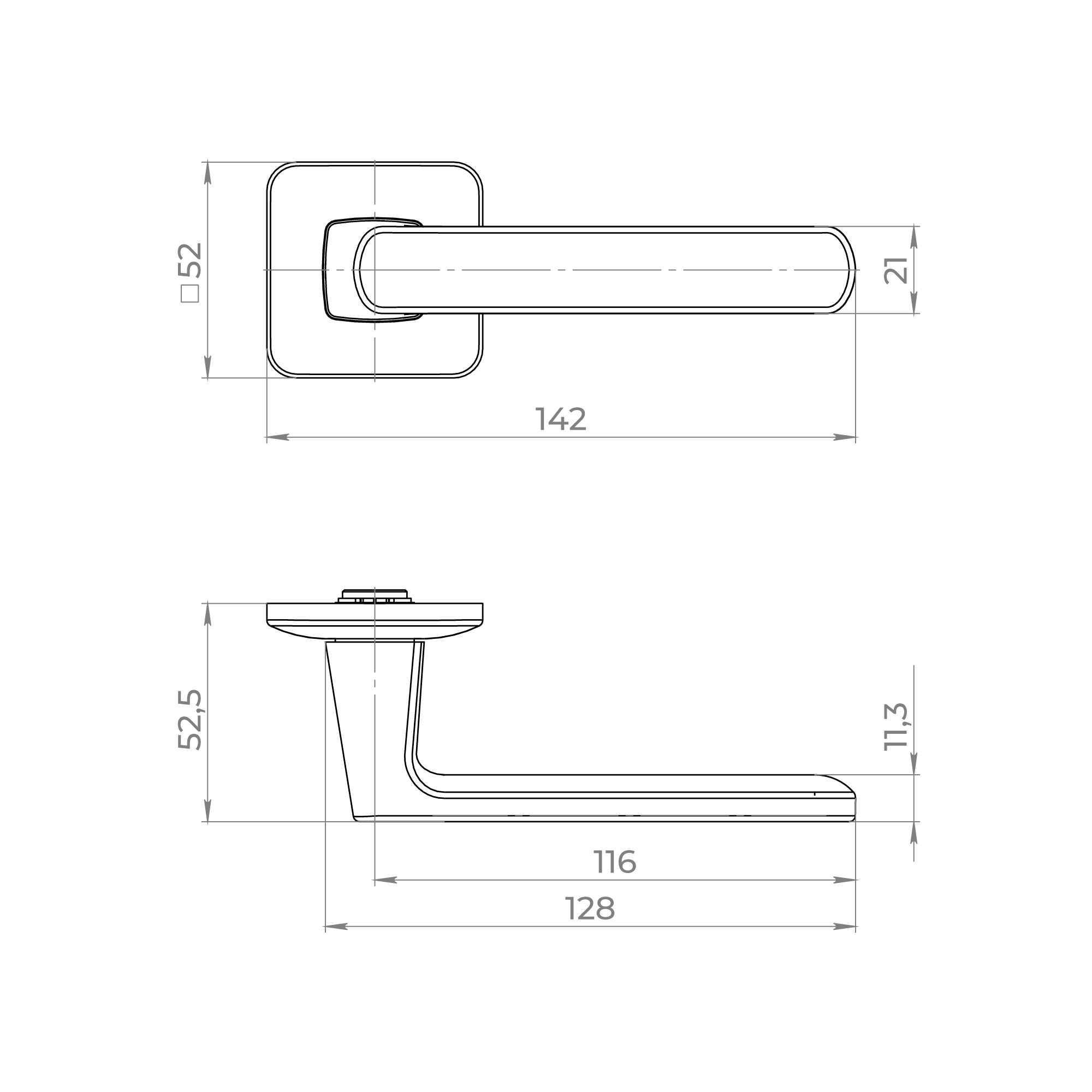 Ручка Ajax (Аякс) раздельная K.MD50.COMBO 140mm BL-24 черный - Вид 3