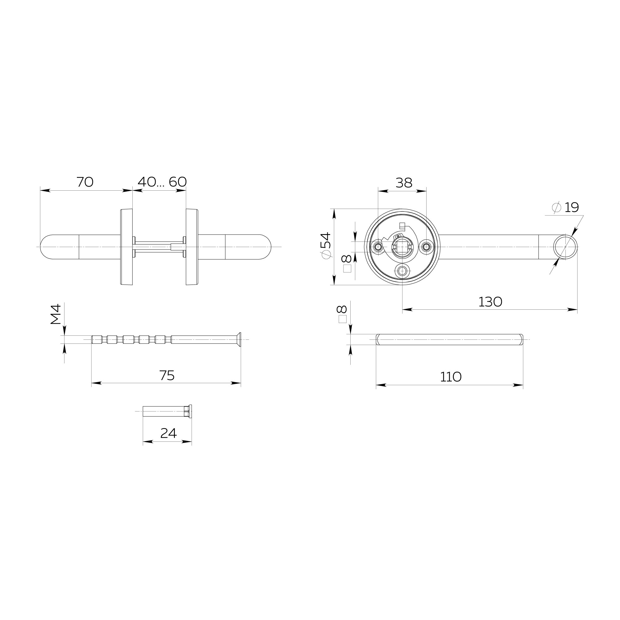 Ручка Fuaro (Фуаро) раздельная R.DSS201-0203/19 (9х125 мм) INOX 201 - Вид 2