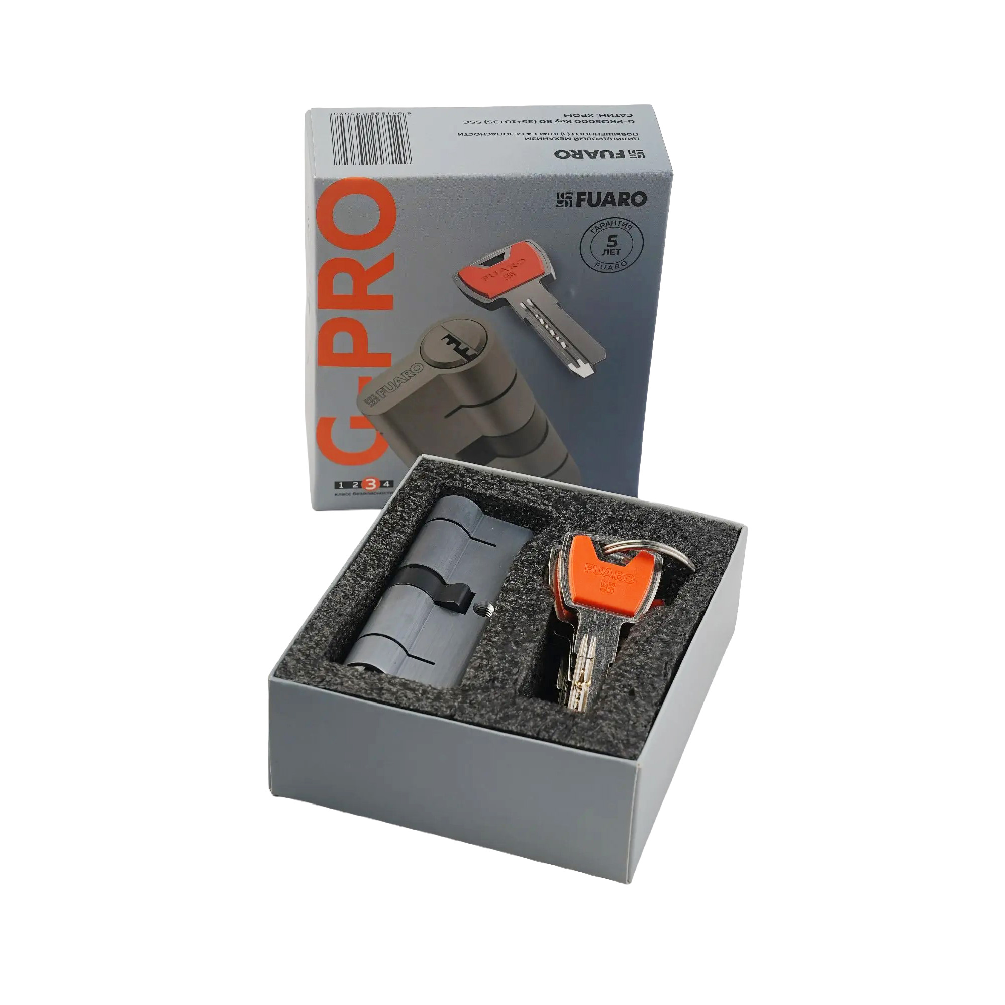 Цилиндровый Fuaro (Фуаро) механизм 3 класса безопасности G-PRO5000 Key 80 (30+10+40) SSC 5Key - Вид 4