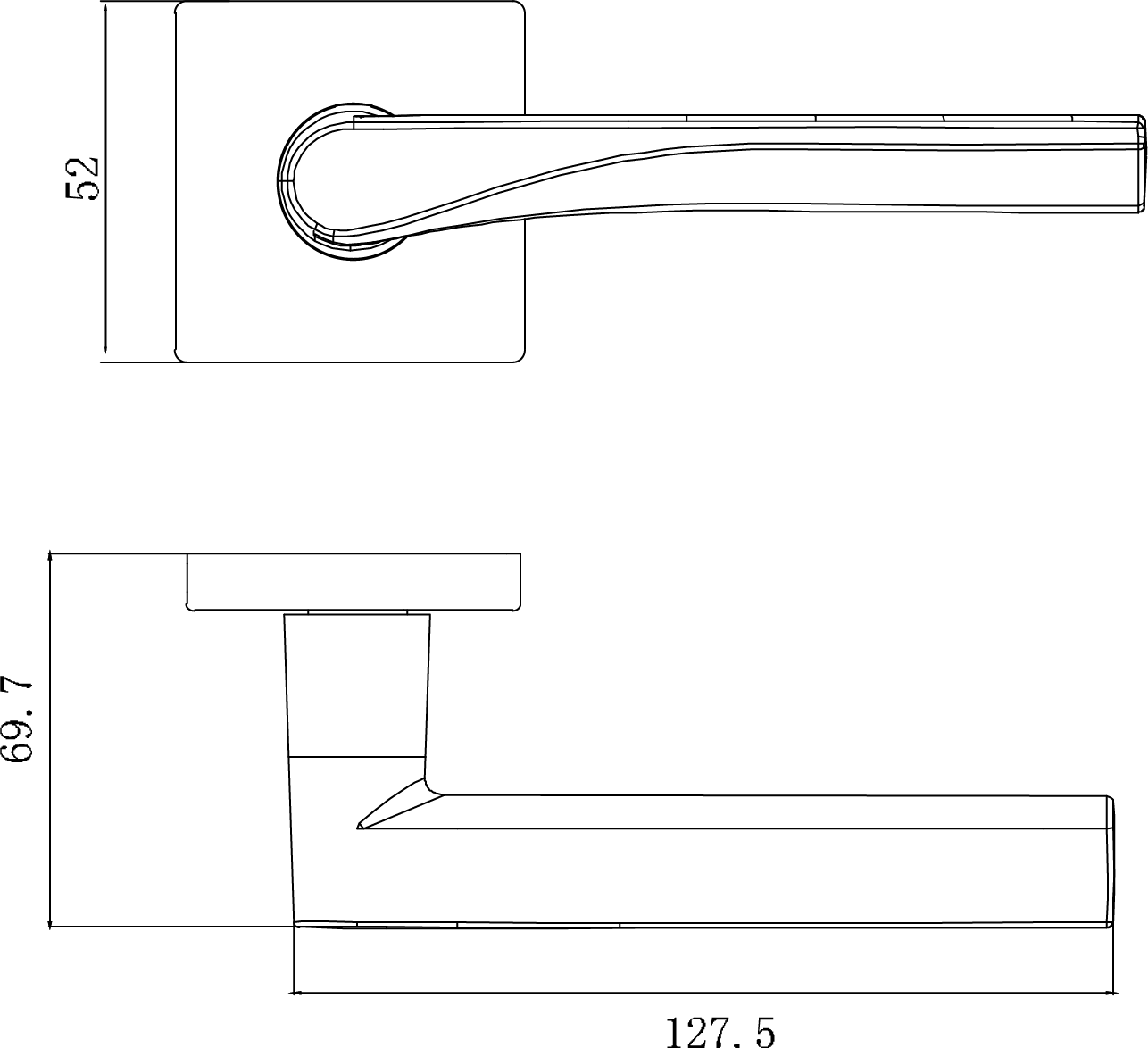 Ручка межкомнатная Ligero 71 M.BLACK - Вид 2