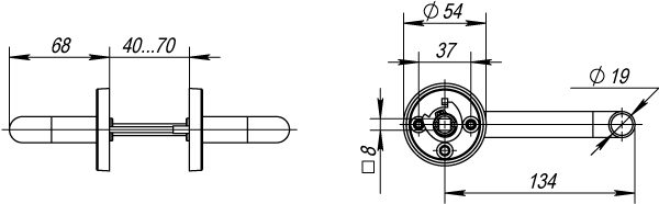 Ручка Fuaro (Фуаро) раздельная R.DSS304-0203/19 (квадрат 8х110 мм) INOX 304 - Вид 3
