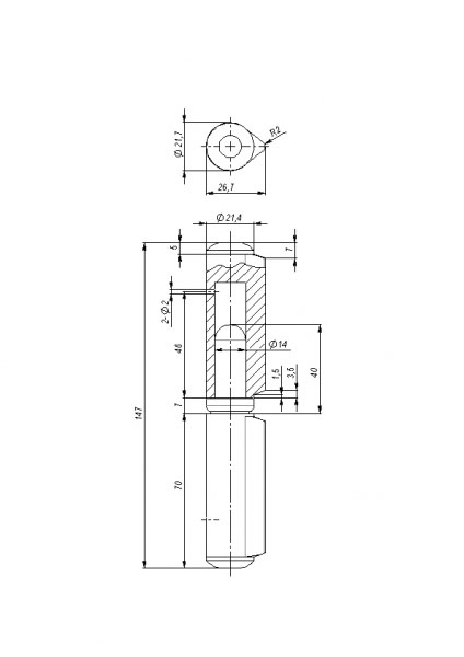 Петля приварная D22x150S - Вид 2