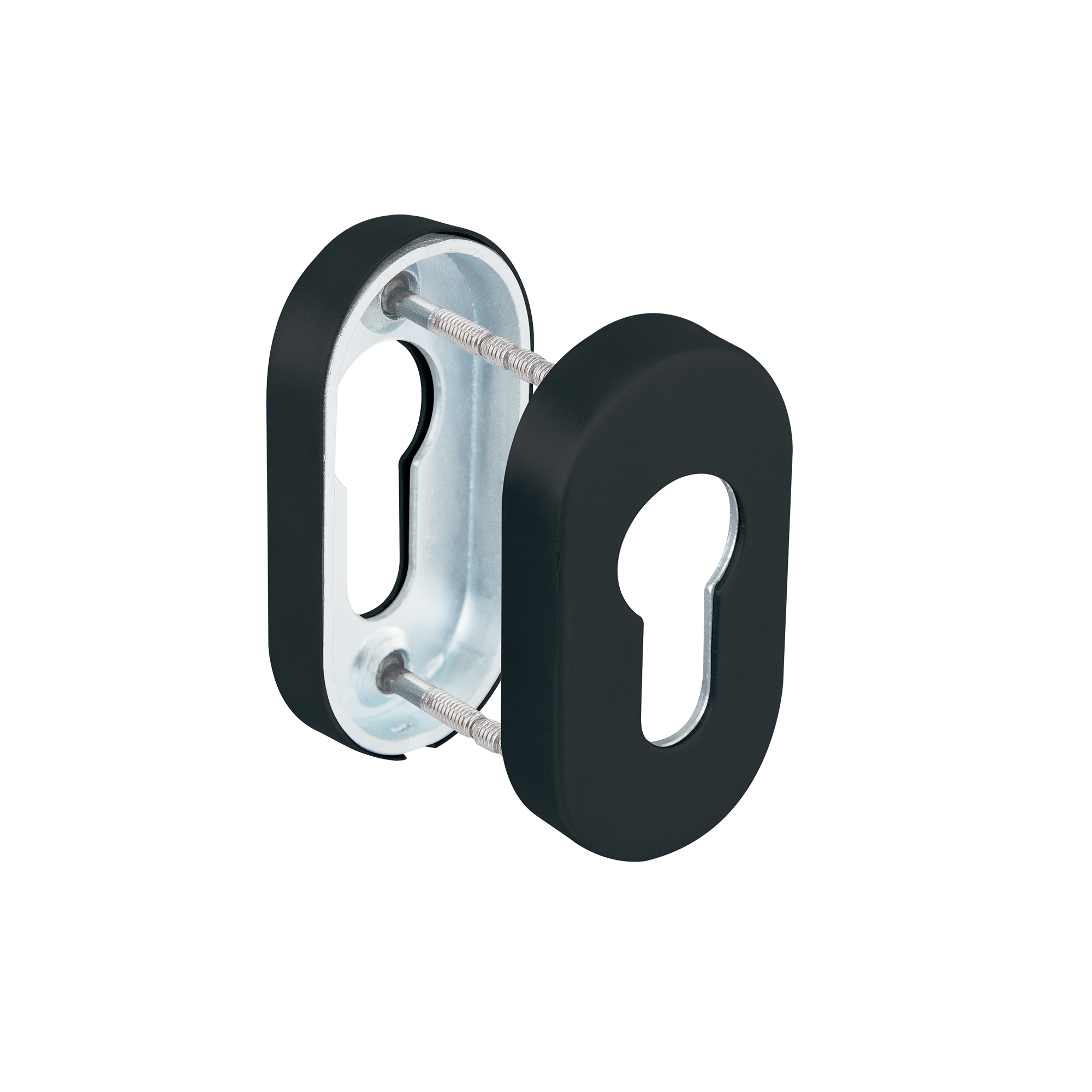 Накладка Fuaro (Фуаро) под цилиндр ET.R.DSS201-02P (DSS-02P-ET) INOX 201 BLACK (овальное основание)