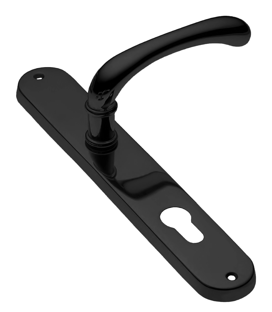 Ручка дверная RING PL NERO-ST на планке цвет черный soft touch