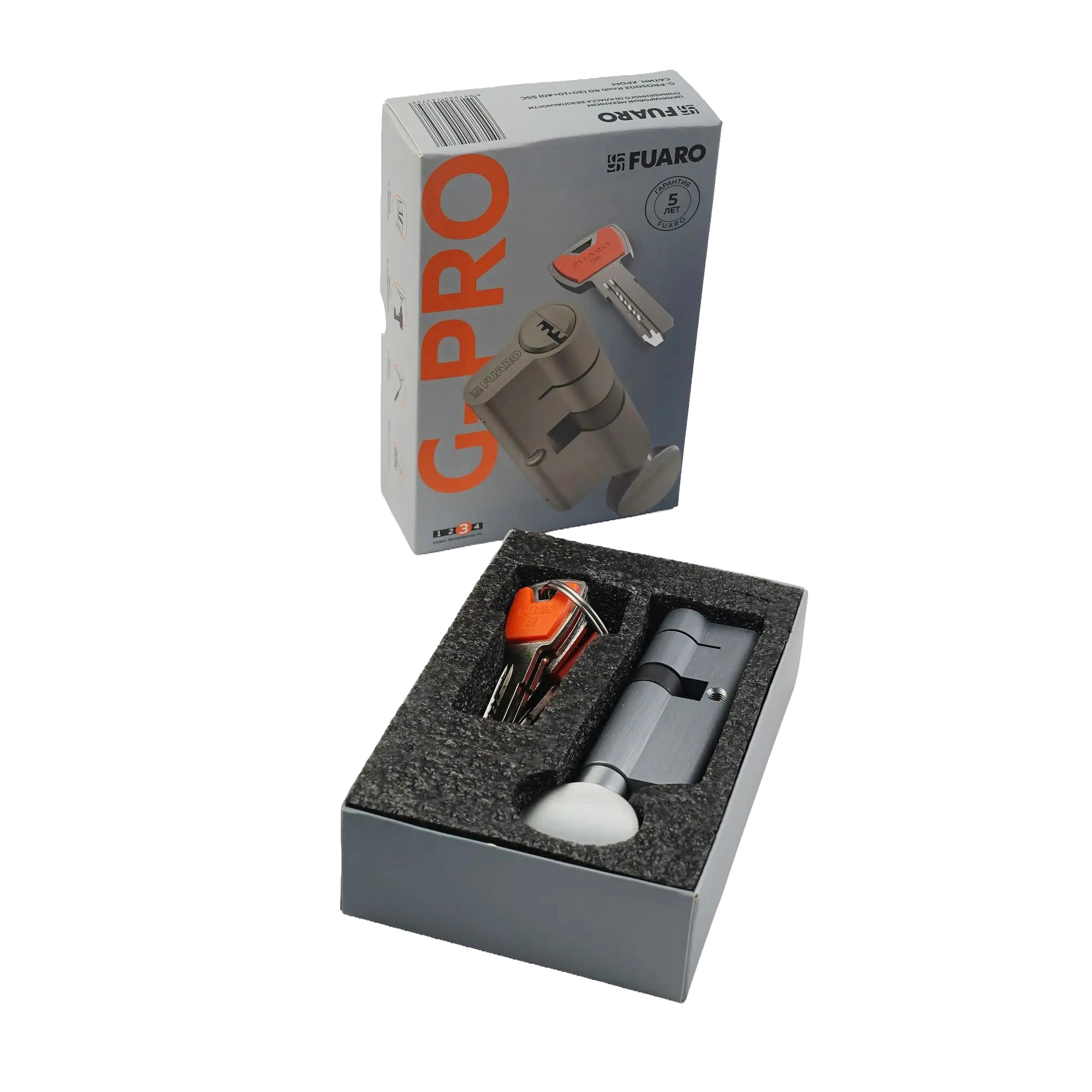 Цилиндровый Fuaro (Фуаро) механизм 3 класса безопасности G-PRO5002 Knob 110 (50+10+50) SSC 5Key - Вид 4