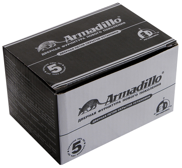 Петля Armadillo (Армадилло) скрытой установки U3D4200R SN правая (Architect 3D-ACH 40) мат. никель 40 кг - Вид 3