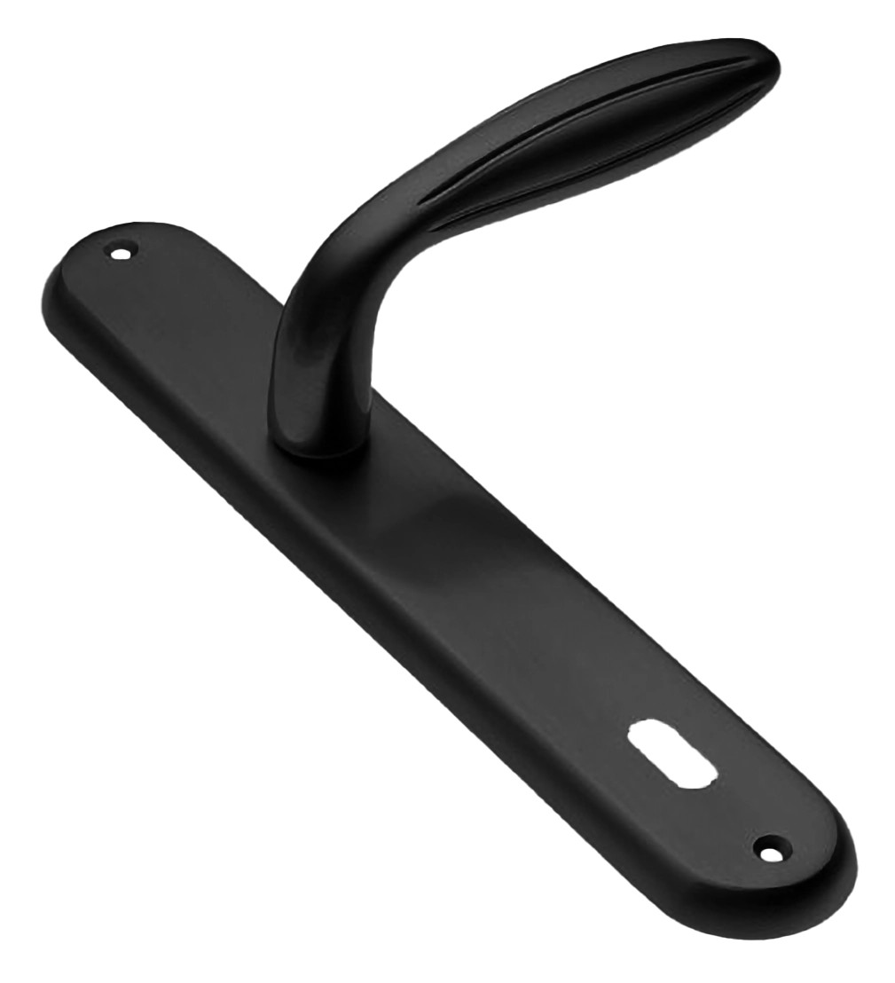 Ручка дверная BUD PL NERO-ST на планке цвет черный soft touch