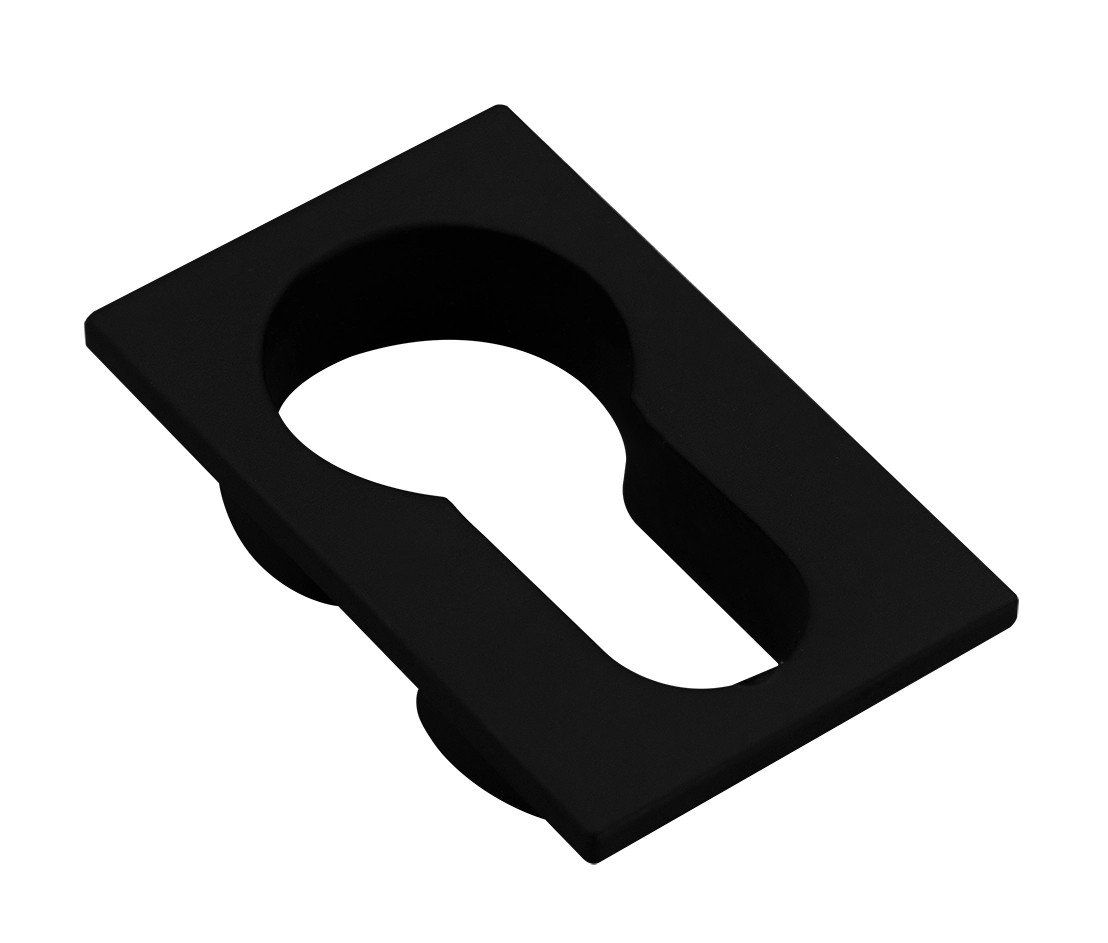 Накладка на евроцилиндр LUX-KH-SM NERO-ST квадратная невидимая, цвет черный soft-touch