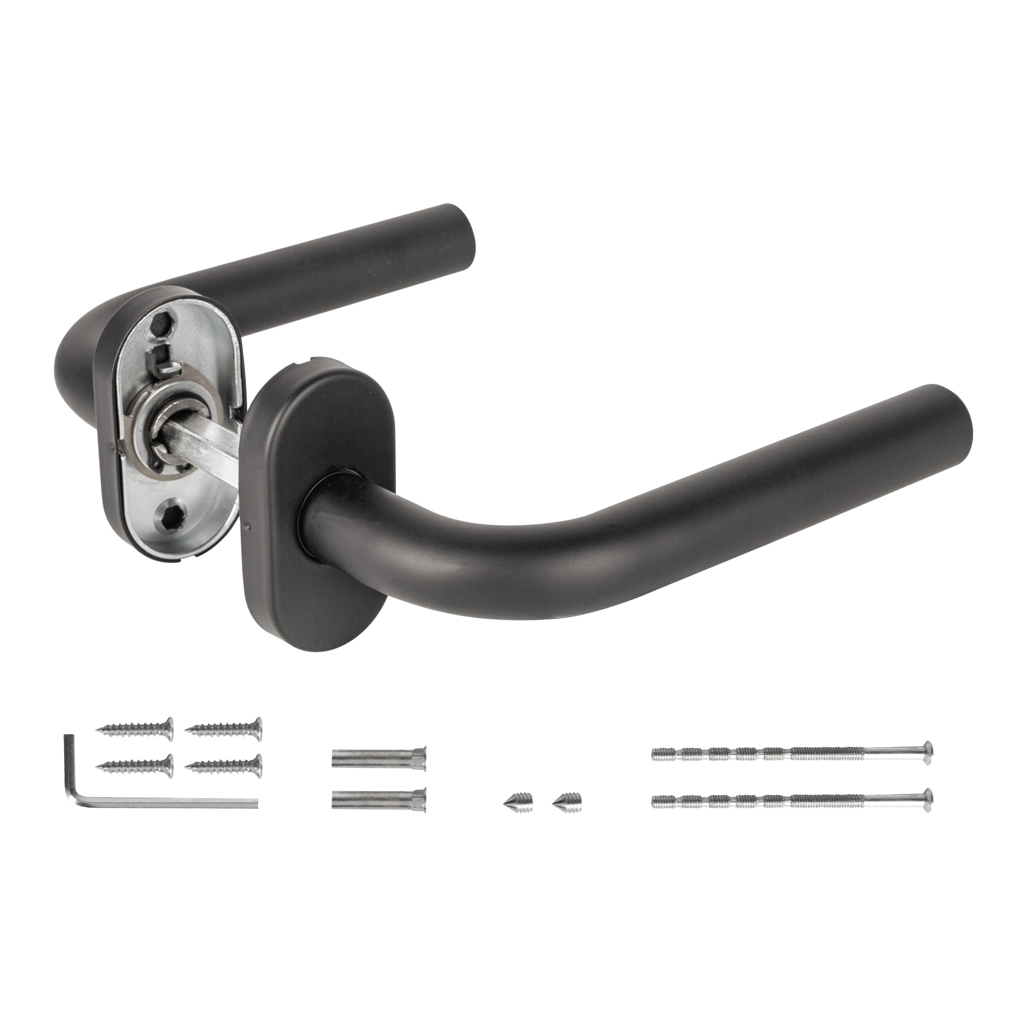 Ручка Fuaro (Фуаро) раздельная R.DSS201-0201P/19 INOX 201 BLACK (овальное основание) - Вид 3