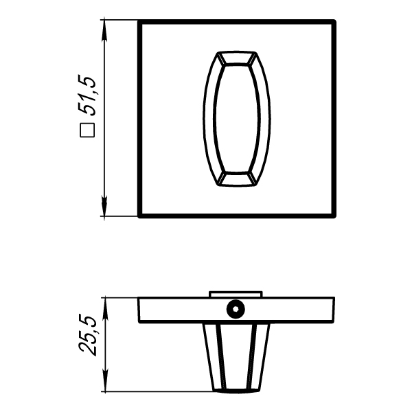 Ручка Armadillo (Армадилло) поворотная BK6.K.USS52 (WC-BOLT BK6 USS) SN-3 матовый никель - Вид 2