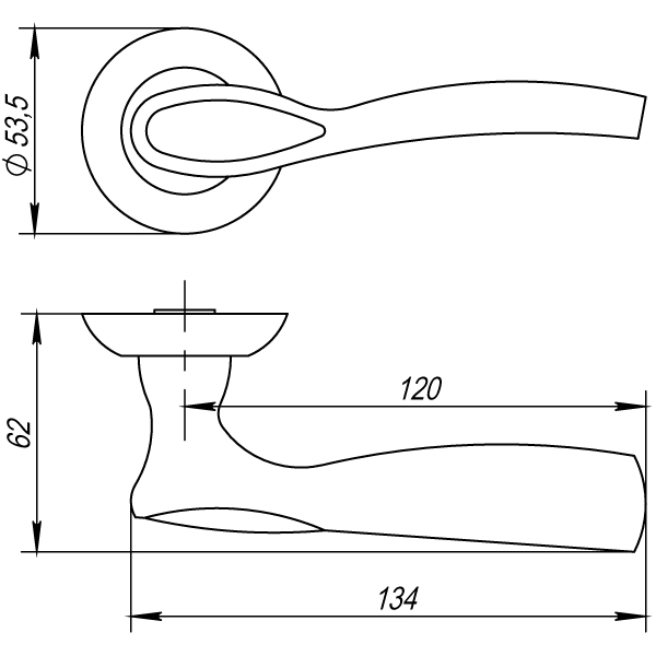 Ручка Punto (Пунто) раздельная R.TL54.RUMBA (RUMBA TL) CF-17 кофе - Вид 2