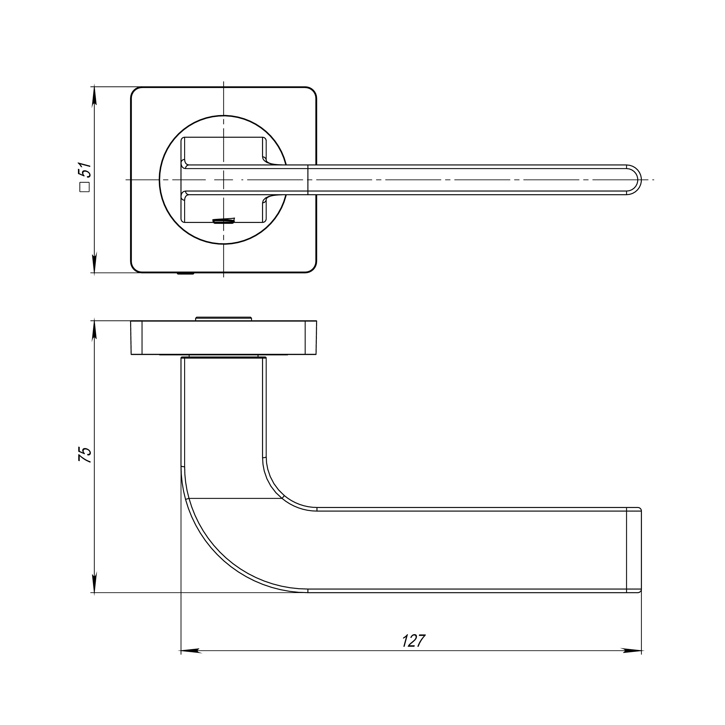 Ручка Ajax (Аякс) раздельная K.JK51.SPLINE (SPLINE JK) GR-23 графит - Вид 2