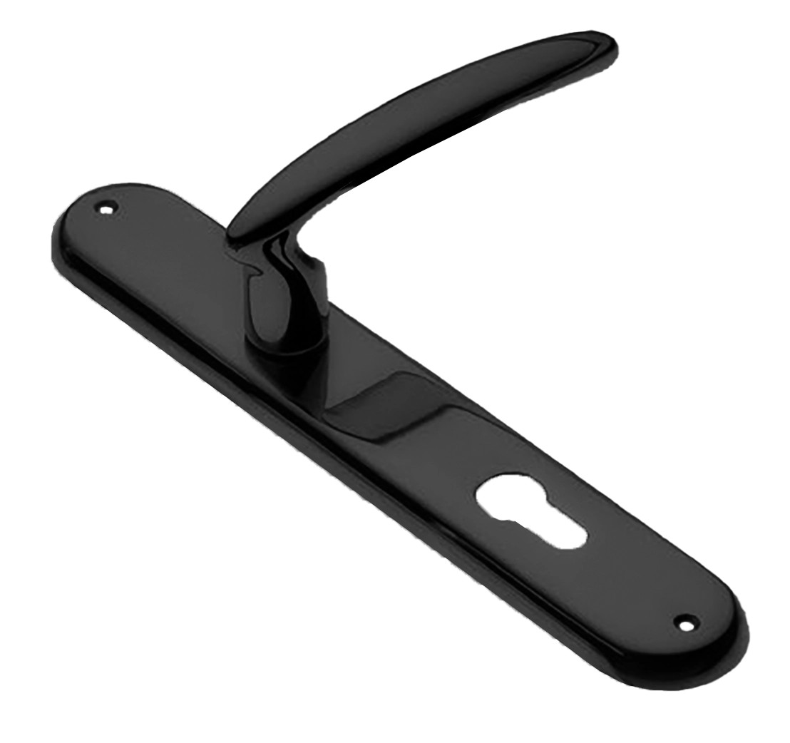 Ручка дверная FLAMINGO PL NERO-ST на планке цвет черный soft touch