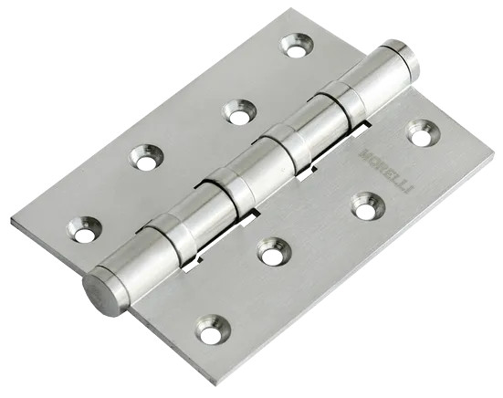 Петля карточная латунная разъемная MBU 100X70X3-4BB SN универсальная, врезная на круглой оси, вес полотна до 60 кг, цвет белый никель