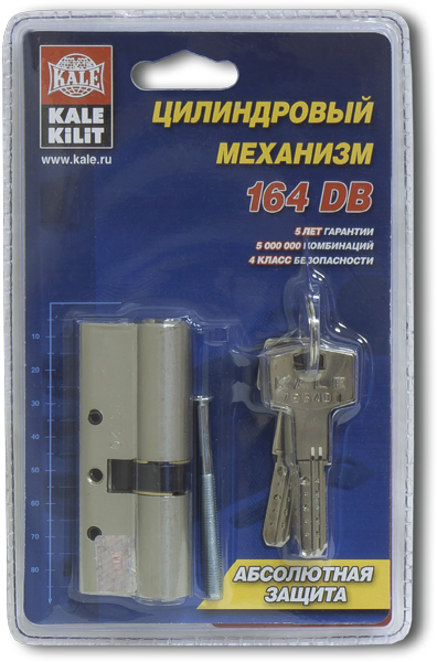 Цилиндровый Kale kilit (Кале килит) механизм 164 DBN-E/80 (30+10+40) mm латунь 5 кл. - Вид 3