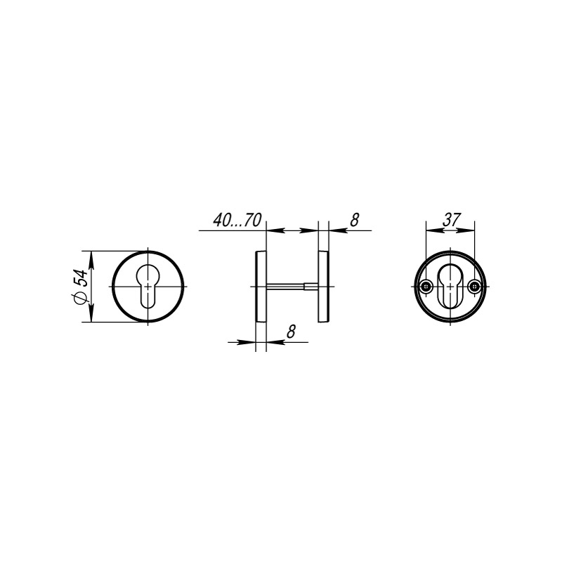 Накладка Fuaro (Фуаро) под цилиндр ET.R.DSS304-02 (DSS-02-ET) INOX 304 - Вид 3
