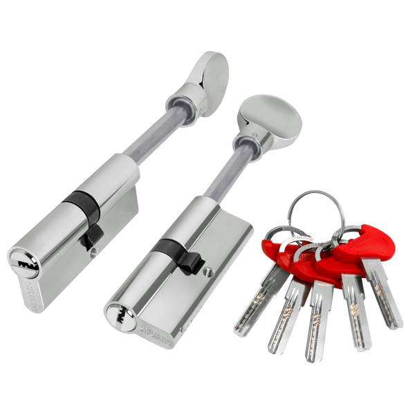 Цилиндровый Fuaro (Фуаро) механизм (D-PRO507/95)D-PRO5007Tang95(60+10+25) CP хром 5Key со штоком