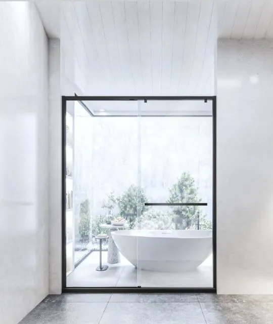 05 Душевая кабина с 1 раздвижной + фиксированная дверь