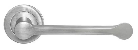 Ручка дверная RAIN R1 CSA раздельная на круглой розетке, цвет матовый хром, латунь