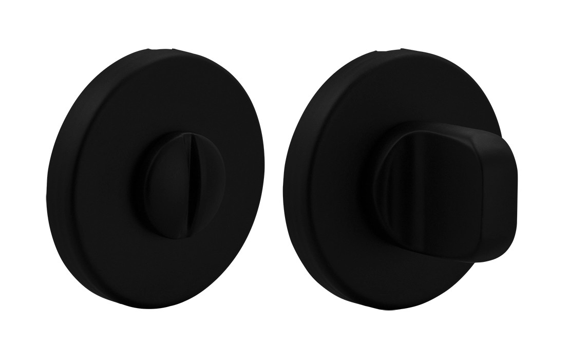 Завертка сантехническая LUX-WC-R5 NERO-ST на круглой розетке цвет черный soft-touch, ЦАМ