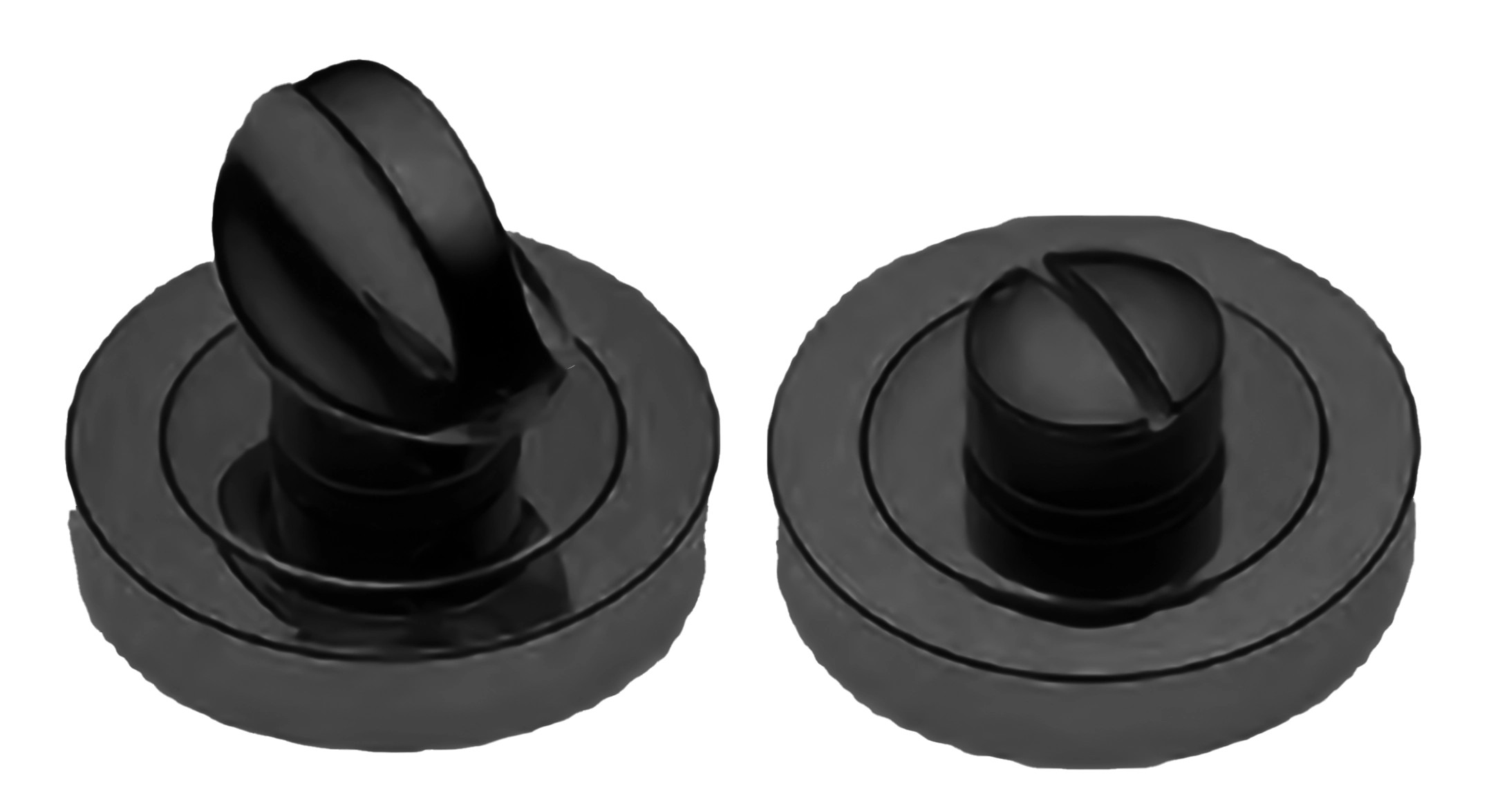 Завертка LUX-WC-WC-R2-LE NERO-ST сантехническая на круглой розетке цвет  - черный soft touch