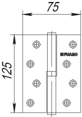 Петля Fuaro (Фуаро) съемная IN5430SL-BL AB левая (413/BL-5 125x75x2,5) бронза БЛИСТЕР - Вид 2
