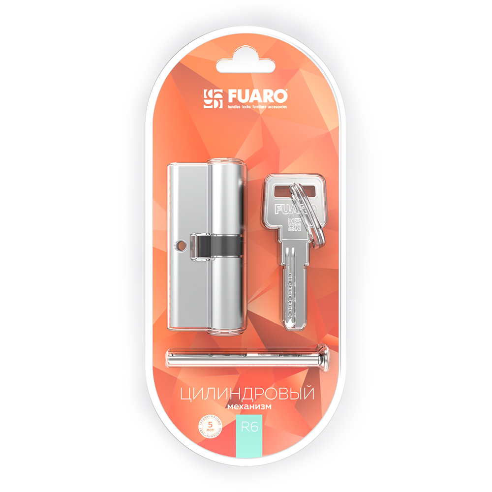 Цилиндровый Fuaro (Фуаро) механизм (R600/90) R6000Key90(50+10+30)-BL CP хром /блистер 5Key - Вид 3