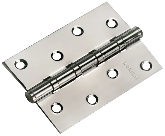 Петля карточная стальная MS 100X70X2.5-4BB SN универсальная, врезная на круглой оси, цвет белый никель