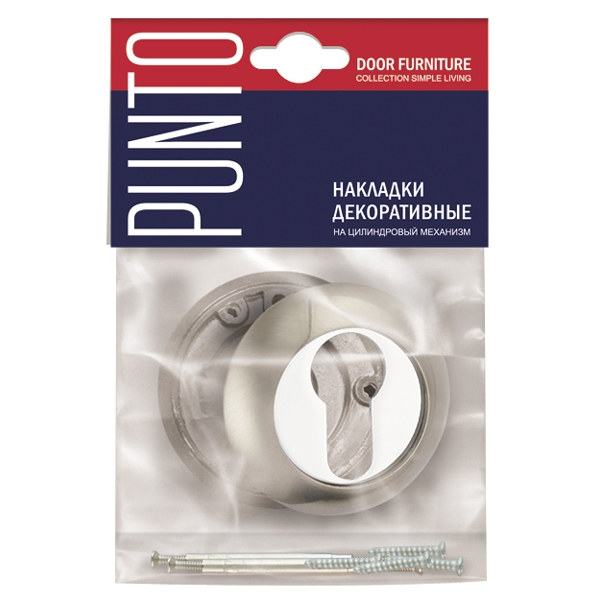 Накладка Punto (Пунто) под цилиндр ET.R.TL54 (ET TL) SSC-16 сатинированный хром - Вид 3