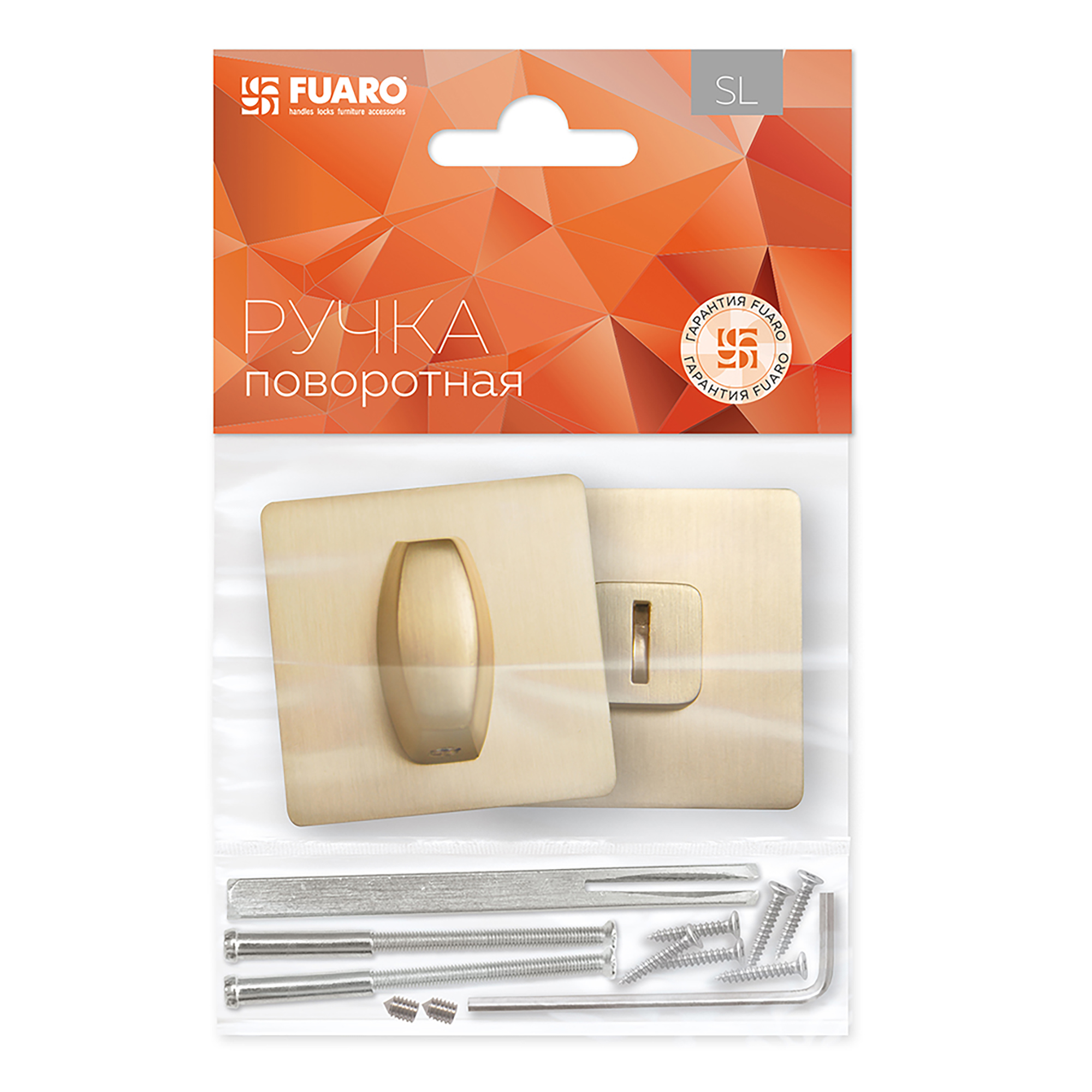 Ручка Fuaro (Фуаро) поворотная BK6.K.SL52 (BK6 SL) SSG-39 сатинированное золото - Вид 3