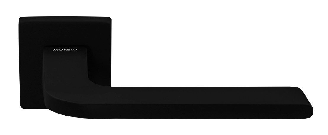 Ручка дверная SPUTNIK S5 NERO-ST на квадратной розетке, цвет черный soft-touch, ЦАМ