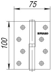 Петля Fuaro (Фуаро) съемная IN4430SR-BL GR правая (413/BL-4 100x75x2,5) графит БЛИСТЕР - Вид 2