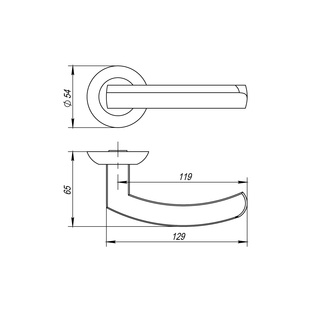 Ручка Fuaro (Фуаро) раздельная R.AR54.ALFA (ALFA AR) 140mm BL-24 черный - Вид 3
