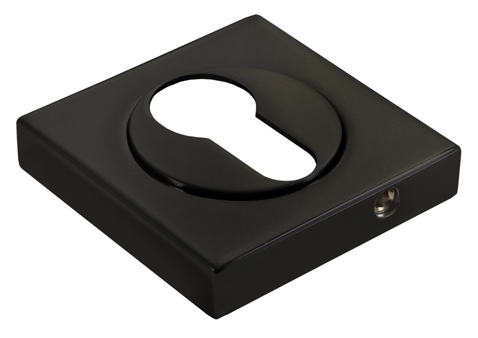 Накладка LUX-KH-S2 NERO-ST на ключевой цилиндр, на квадратной розетке цвет черный soft touch