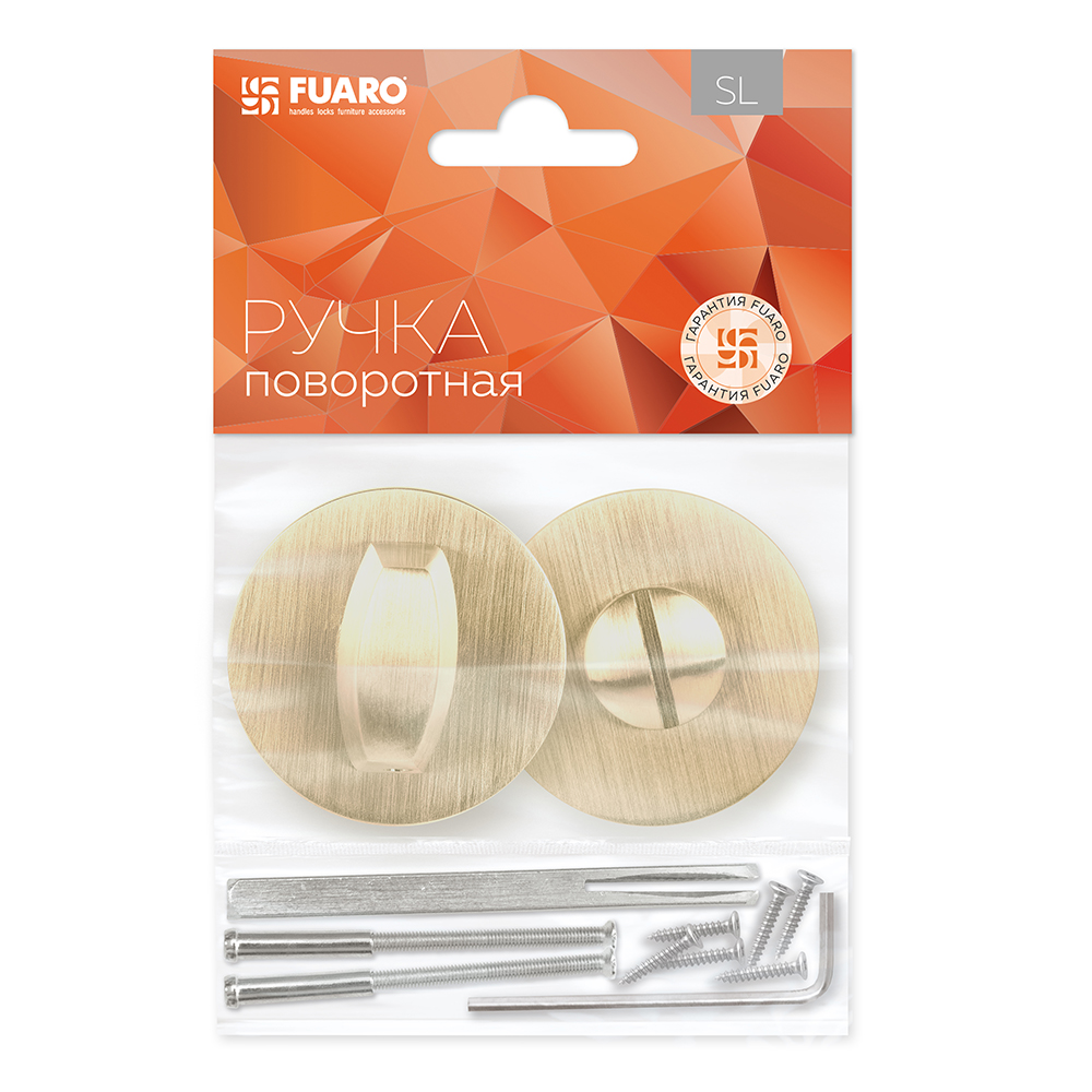 Ручка Fuaro (Фуаро) поворотная BK6.R.SLR52 SSG-39 (BK6 SLR) сатинированное золото - Вид 3