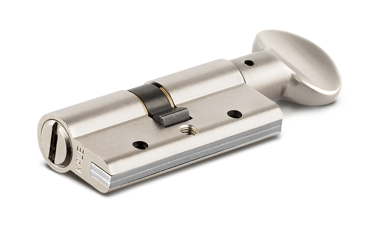 Цилиндровый механизм Kale kilit (Кале килит) с вертушкой 164 DBM-E/80 (35+10+35) mm никель 5 кл. - Вид 2