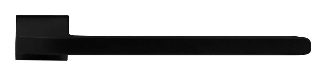 Ручка дверная SPUTNIK-SM NERO-ST с невидимой квадратной розеткой, цвет черный soft-touch, ЦАМ - Вид 2
