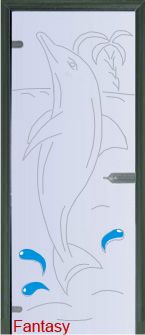 Стеклянная дверь Fantasy модель 3 с фьюзингом