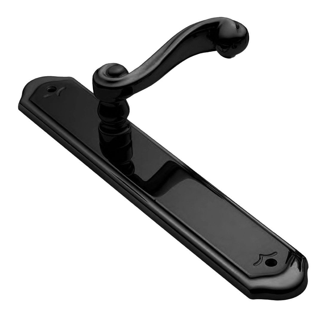 Ручка дверная PLAZA PL NERO-ST на планке цвет черный soft touch