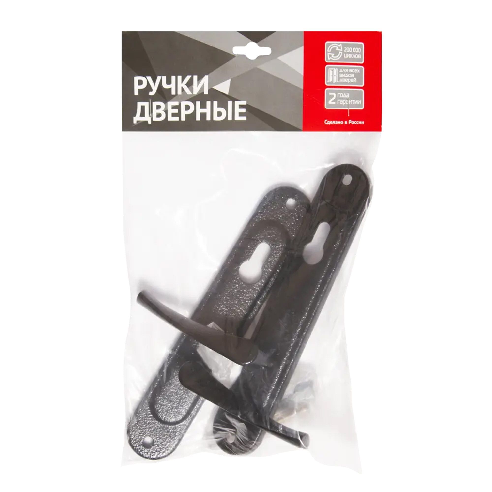 Ручка дверная Zenit (Зенит) на планке HP 185 (черный) - Вид 3