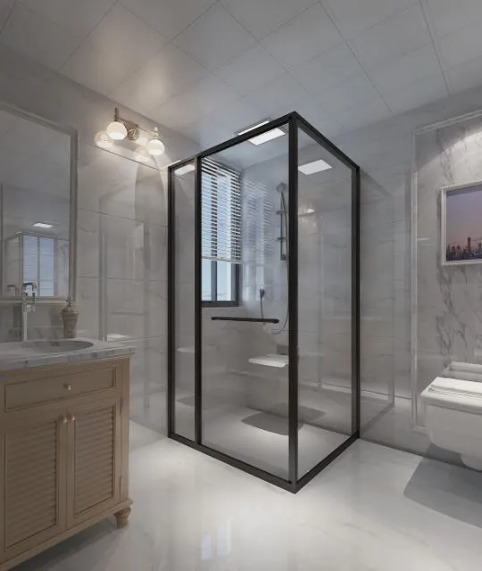 04 Угловая душевая кабина с раздвижной системой дверей