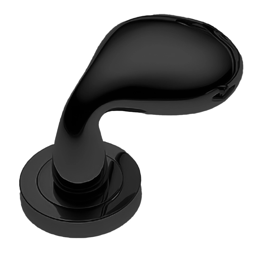 Ручка дверная SIENA-2 R2 NERO-ST на круглой розетке,на круглой розетке цвет черный soft touch