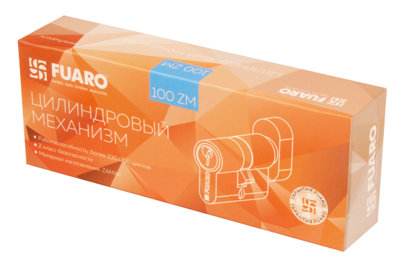 Цилиндровый Fuaro (Фуаро) механизм (100 ZM/70) 1000ZMKnob70(30+10+30) PB латунь 5Key с вертушкой - Вид 3