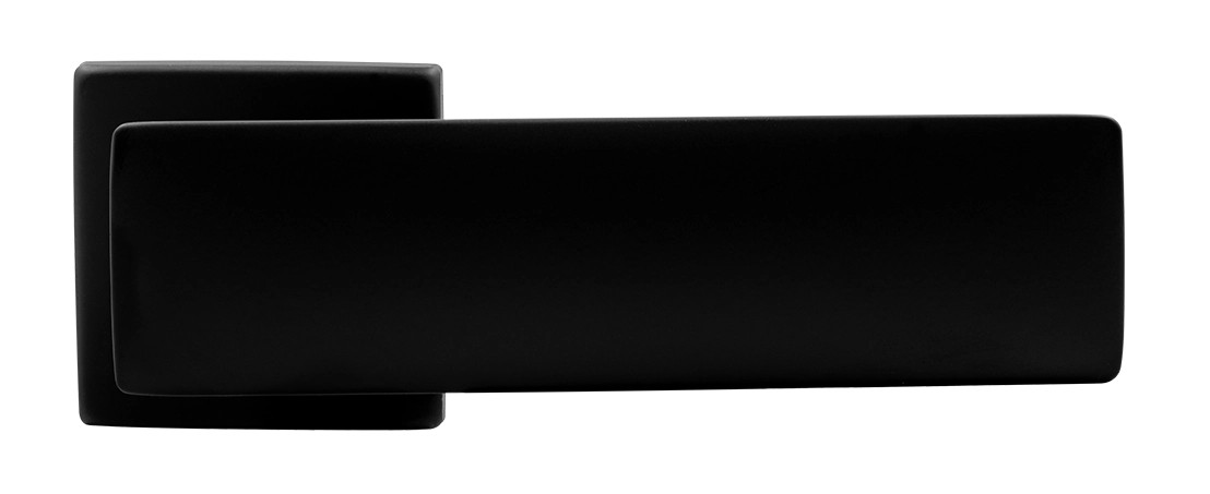 Ручка дверная SPACE S5 NERO-ST на квадратной розетке, цвет черный soft-touch, ЦАМ - Вид 2