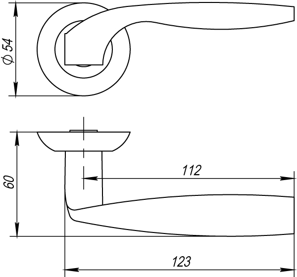 Ручка Fuaro (Фуаро) раздельная R.AR54.BOSTON (BOSTON AR) 140mm SN/CP-3 матовый никель/хром - Вид 3