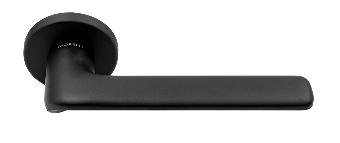 Ручка дверная TOMORROW R5 NERO-ST на круглой розетке, цвет черный soft-touch, ЦАМ