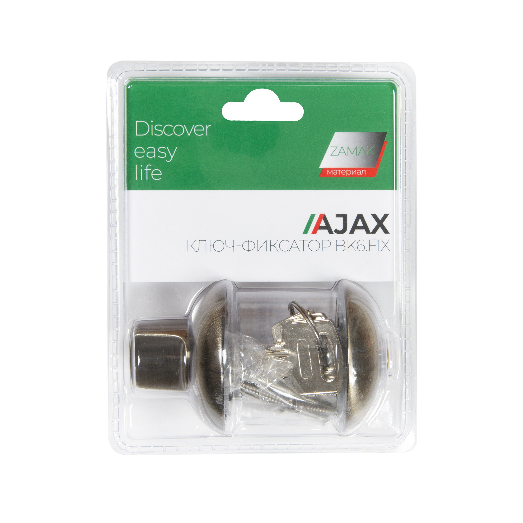 Ручка поворотная Ajax (Аякс) с фиксацией ключом BK6.FIX.JR AB-7 бронза - Вид 3
