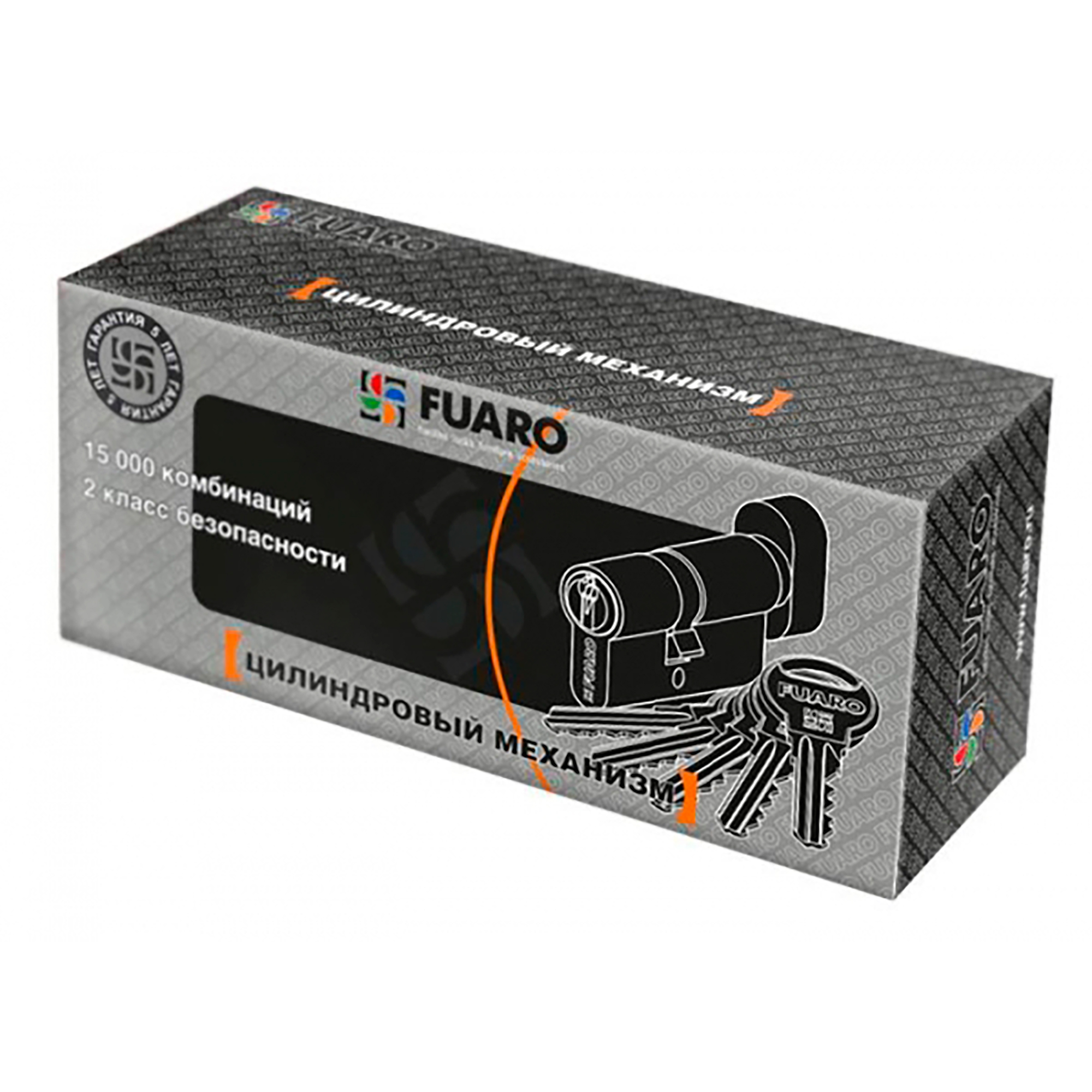 Цилиндровый Fuaro (Фуаро) механизм (R302/60) R3002Knob60(25+10+25) CP хром 5Key с вертушкой - Вид 3