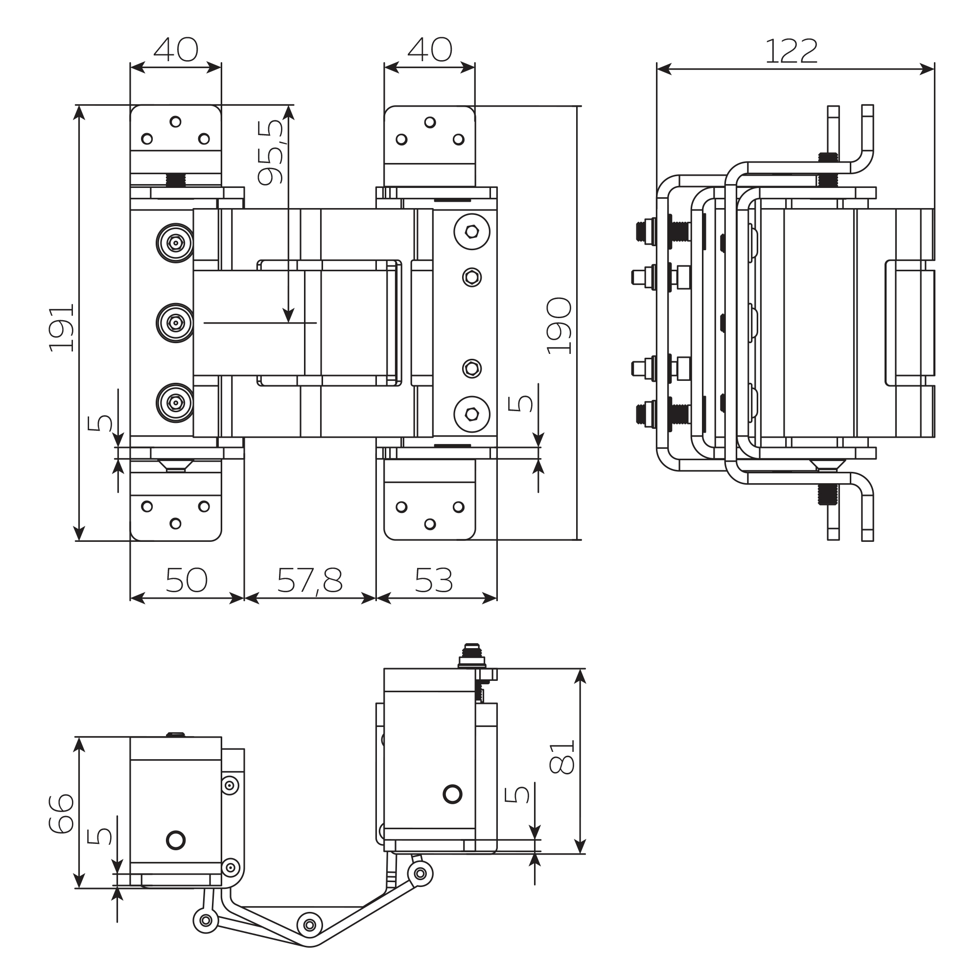 Петля Fuaro (Фуаро) скрытой установки HH-180 (hide hinge) до 100 кг (на 2 петли) (1 сорт) - Вид 2